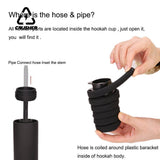 Hookah Cup with Ceramic Tobacco Bowl Silicone Hose Complete Chicha for Car Smoking Grass Portable Sisha Hooka Set
