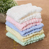 Newborn Natural Cotton Face Washable Soft Absorbent Baby Towel, Crepe Cloth, 10 Packs Of Mixed Colors, 12X12 Inch