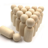 30Pc Solid Hard Wood People Different Size Natural Unfinished Preparation Paint Family Doll