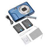 Andoer 1080P/2.7K Digital Camera 48MP 2.4-inch IPS Screen 16X Zoom AF Self-Timer Face Detection Anti-shaking with 2pcs Batteries