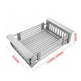 Stainless Steel Dish Drainer Adjustable Arms Drainer Drain Basket Insert Storage Organizer Drainer Fruit Vegetable Tray Drainer