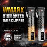 2024WMARK NG-2045 Trimmer High Speed Professional Rechargeable Cord & Cordless Hair Clipper with LED Display