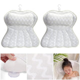 Supportive Bath Cushion Ergonomic Air Mesh Bathtub Pillow with 6 Suction Cups Hook Neck Shoulder Support for Ultimate