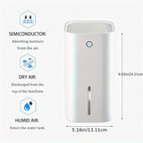 850mL Portable Small Dehumidifier with Basic Air Filter - Auto-off Protection and Humidity Control for Home and Office