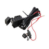 Waterproof Mounted Dual USB 5V 3.1A 180cm Cable Inline Fuse Motorbike ATV Handlebar Charger for All Types of Phones