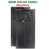 600W/300W Solar Panel Kit - 18V Flexible Monocrystalline Solar Cell Battery Charger for Outdoor, Phone, Camping, Yacht, Car, RV, Boat