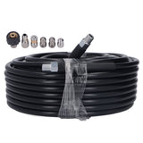 Sewer Jetter Set 100ft High Pressure Washer Hose 1/4 Inch NPT Stable Weather Resistant High Toughness with 2 Wrench for Car