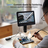 TOMLOV Triple Lens Digital DM602 LCD 10.1 inch IPS Screen Soldering Coin Microscope with Lights