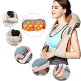 U-shaped electric acupressure back neck and shoulder infrared heating kneading car home massager multifunctional shawl