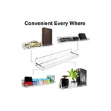 2 Pack Acrylic Floating Shees, 15 L x3.25inch W, Clear Bathroom Wall Shelf, Bookshees, Invisible Display for Office