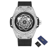 PINTIME New Hip Hop Watch For Men Fashion Big Dial Unique Watches Luxury Diamond Ice Out Watreproof Relogio Masculino 2023