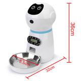 With Voice Record Automatic Pet Feeders Stainless Steel Food Dispenser EU Plug Auto Cat LCD Screen Timer Dog Food Bowl