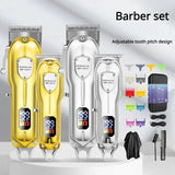 Resuxi LM-2026 High-power Set LCD Digital Display Hair Trimmer Men's Oil Head Carving Electric Clipper