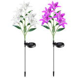 wer Light IP65 Waterproof LED Lily Lamp Outdoor Solar Garden Lights for Patio Yard Decoration