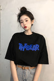 Brand Retro Cartoon BF Style Oversize Male And Female Couple Short Sleeve T-shirt