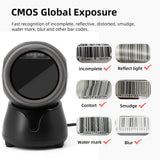 1D 2D QR Desktop Wired High-speed Platform Hands-Free Automatic Sense Reader USB Barcode Scanner