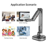 2-in-1 USB Document Camera & Book Webcam - Auto Focus, 8 Mega-pixel HD, A3 Scanning, LED Light Scanner for Live Teachers