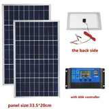 300W Solar Panel Kit Complete 12V Polycrystale USB Power Portable Outdoor Rechargeable Solars Cell Sola r Generator for Home