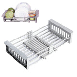 Stainless Steel Dish Drainer Adjustable Arms Drainer Drain Basket Insert Storage Organizer Drainer Fruit Vegetable Tray Drainer