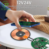 20W Car Charging Mobile Phone Wireless Charger Module with Three Coil Transmission End 24V 12V Wide Voltage