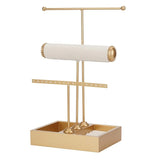 3 Tier Tree Rack Necklace Bracelet Holder Display Stand Jewelry Tower with Ring Tray