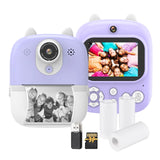 Instant Print for Kids 1080P Digital Video Camera Dual Len 2.4 Inch IPS Screen Birthday Festival Gift