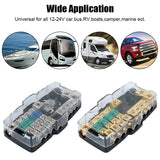Box With LED Light Fuse Holder Suitable For RV Camping Car Power Shunt 12V-24V
