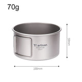 Titanium Folding Handle Camping Bowl Dinner Food Container Outdoor Pan With Handles And Lid Secure Hold Picnics