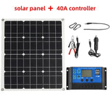 100W 18V Monocrystalline Silicone Cell Solar Panel Kit with Controller - Power Bank for Phone, Car, Yacht.