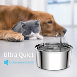 3.2L Stainless Steel Cat Dispenser With Quiet Water Pump Filter Pet Drink Feeder For Cats Dogs Drinking Fountain Bowl