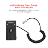Andoer Blackmagic Cinema Camera BMPCC 4K Power Supply Mount Plate Adapter with Spring Cable for Sony NP-F970 F750 F550 Battery
