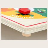 Wooden Multifunctional Calendar Clock Children's English Early Childhood Education Puzzle Hanging Board