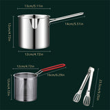 1 Deep-fried Pots For Household Use, Stainless Steel Gas-fired Mini Pots With Filter Nets