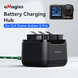 for DJI Osmo Action 5 Pro, Multiple Protection & Safe Charging，3-Channel Battery Charger