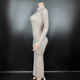 Hot selling temperament long skirt, slim fit, hip wrap, waist cinching, small sparkling diamond for direct sale