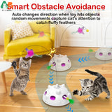 Interactive LED Light Automatic Toy with Feather Flying Butterfly Balls for Indoor Cats and Kittens.