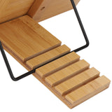 Book Holder Tray Natural Space Saving 5 Adjustable Height Bamboo Reading Rack for Elder for Living Room