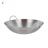 Stainless Steel Non Coating Woks Gas Cooker Traditional Handmade Pot With Double Ear Chef Fry Wok