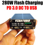 280W Flash Conversion Car Charging Desk Charge Adapter SuperVOOC65W SCP PD3.1 DC TO TYPE-C USB PD Notebook Power