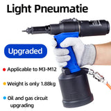Lightweight Pneumatic Riveter Fully Automatic Rivet Nut Gun M3 to M12 Air Hydraulic Industrial Riveting Tool Upgraded RL-6312