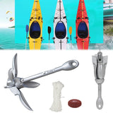 0.7/1.5KG Grapnel with 65ft Rope and Buoy Marine Anchor for Kayak Fishing Canoes Jet Ski SUP Board