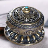 Auspicious Eight Treasure Lotus Incense Burner Alloy Plate Incense Burner Tantra Lotus Flower Censer Antique Incense Burner