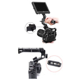 Camera Handle Cage Universal Camera Cage Chute Handle with 4 Cold Boot Mouth Handheld Hand Grip for Dslr Camera Monitors Light