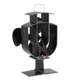 Wood Stove Fan Small Designed Fireplace Fans 4 Blades Heat Powered Fireplace Fans For Wood/Log Burner/Fireplace Black TP2001-3