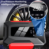 Tire Inflator Portable Compressor - Cordless Electric Pump, 10000mAh 1000A Jump Starter and Air Compressor with LED Light