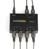 DOREMiDi HUB-3 MIDI Keyboard Adapter Converter Cable MIDI Host 3×3 Interface Box Controller USB Power Music Editor Converter