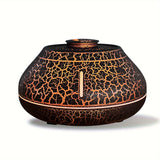 1pc Crackle Paint Flame Aroma Diffuser Simulation Flame Air Humidifier Cool Mist Humidifier Quiet Ultrasonic Humidifiers For Bedroom