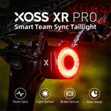 XOSS XR Pro Tail Automatic Brake Sensing Team Sync Bicycle Rear Light 4 Mode Rechargeable Waterproof Cycg LED Taillight