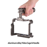Andoer Aluminum Alloy Camera Cage Kit with Video Rig Top Handle Grip Replacement for Sony A7R III/ A7 II/ A7III