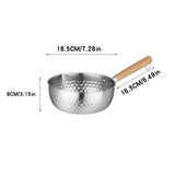 1pc, Saucepan (18.49cm/20.5cm), Stainless Steel Sauce Pan, Saucier, Kitchen Utensils, Kitchen Gadgets, Kitchen Accessories, Home Kitchen Items